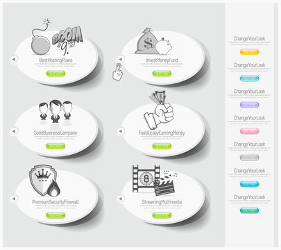 Design icons set with stickers