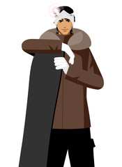 Close-up of man holding board