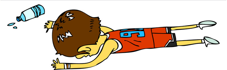 Side view of boy lying down