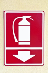 Fire extinguisher sign.