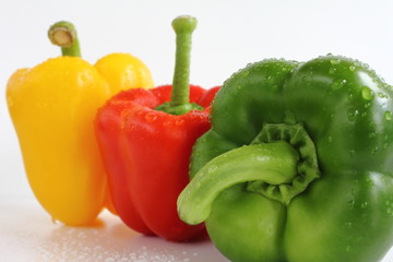 Paprika in drei Farben