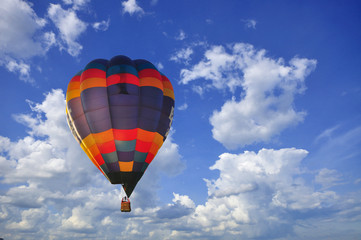 Hot air balloon with beautiful blue sky and nice cloud