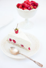 Piece of raspberry cake