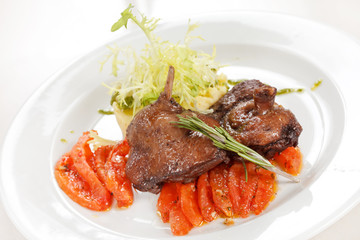 duck with salad