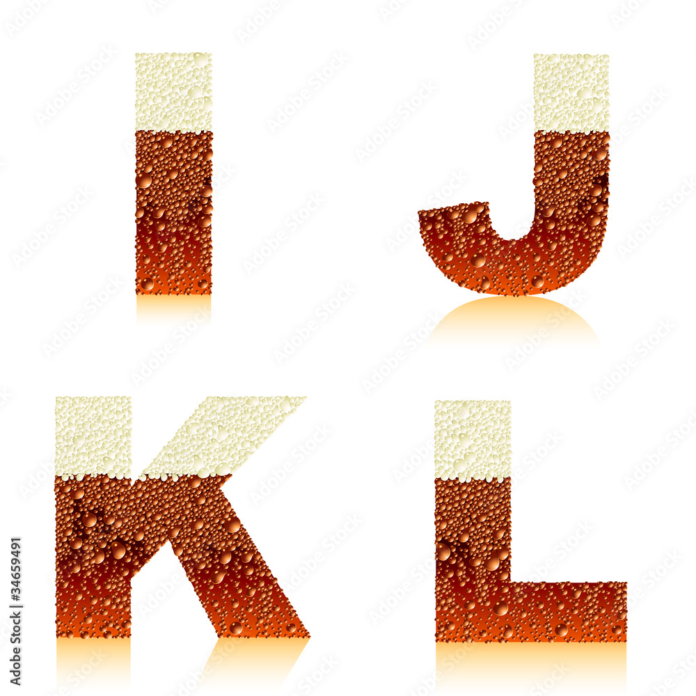 Sticker alphabet dark beer IJKL