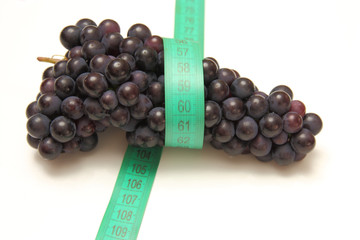 measuring tape around grapes