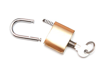 Broken lock with key