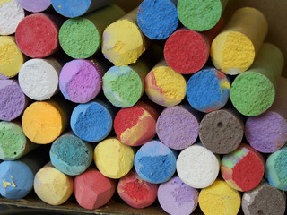 Fototapeta na wymiar Color chalk close-up