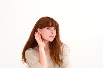 listening young woman