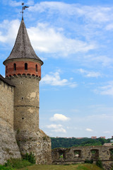 Fototapeta na wymiar The medieval fortress in Kamenets Podolskiy, Carpathians