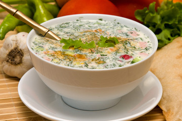 Russian cold soup - okroshka