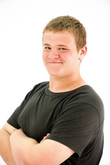 Fototapeta premium portrait of happy boy with freckles