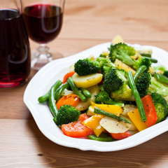 Roasted vegetables on a plate