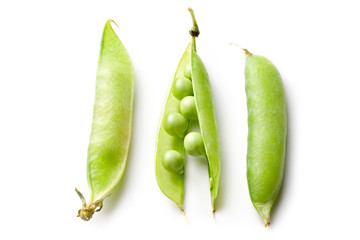 Fresh peas isolated on white background