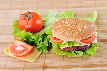 hamburger with cutlet