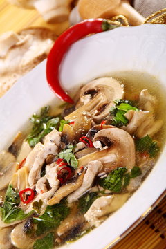 Spicy mushroom soup.