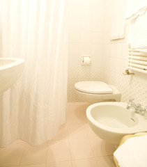 Fototapeta na wymiar luxury bathroom towel warmer Venice Italy
