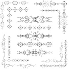 Fototapeta premium Set of vintage borders and corners