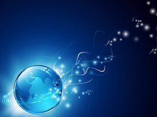 earth with digital fibers