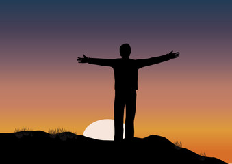 Homme Avenir_soleil levant