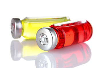 Medical ampoules isolated on white