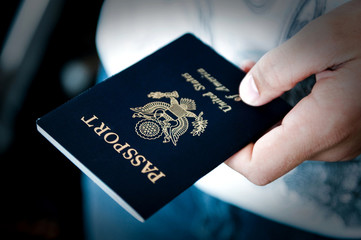 Passport in hand - obrazy, fototapety, plakaty