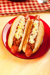 Chili Dog with Sauerkraut