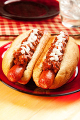 Chili dog with Onions
