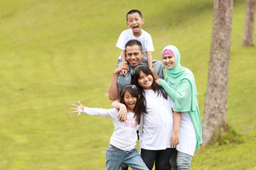 Fototapeta premium happy family portrait outdoor