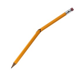 Broken pencil isolated on pure white