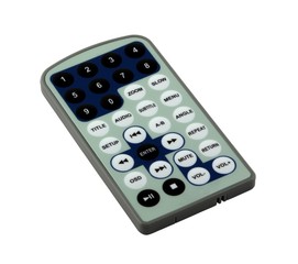 Simple DVD remote control isolated on pure white