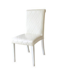 wwhite leather chair isolated on the white background