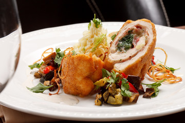 chicken fillet with vegetables and potatoes