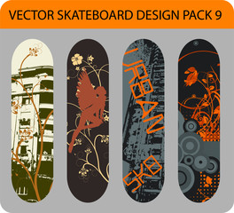 Vector pack 9 with four skateboard designs