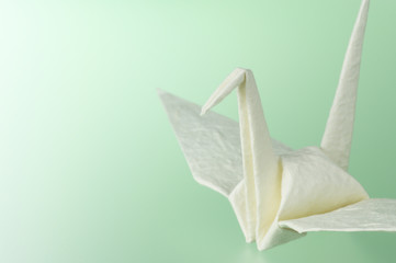 White origami crane