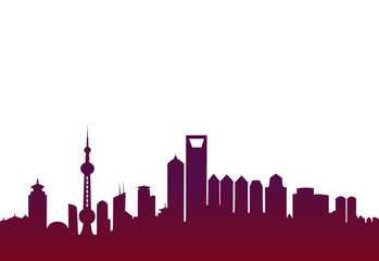 Shanghai the bund.  ,Vector image