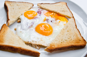 Prepared Egg with Toast- Isolated prepared egg under the sun
