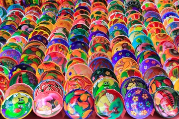 Foto op Plexiglas klei keramische platen uit Mexico kleurrijk © lunamarina