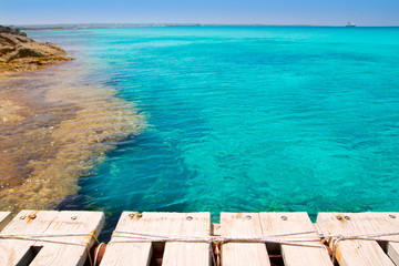 illeta wooden pier turquoise sea Formentera