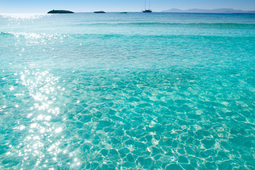 Fototapeta na wymiar Illetes Illetas plaża Formentera Turquoise Mediterranean
