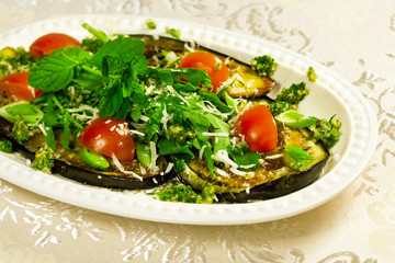 Baked aubergines