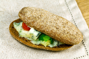 Burger with salad and cheese