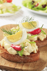 Toasted bread and egg spread