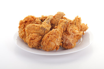 Fried Chicken on White Plate