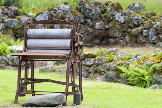 An old laundry mangle