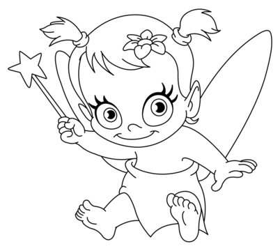 Outlined baby fairy