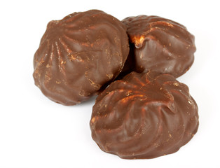 souffle in a dark chocolate on white background