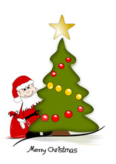 Weihnachtskarte mit Christbaum