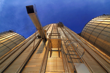 Silo at sunset