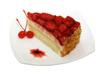 cake with strawberry topping